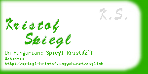 kristof spiegl business card